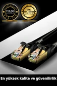 MN6 M109f Cat7 Kablo 5 Metre/Bakır Tel-10gbps-50 Mikron Altın Kaplama/STP/5 Metre Cat7 Ethernet Kablosu - 4
