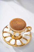 Acar 6876 Karius 6 Lı Kahve Fincan Takımı Gold - 4