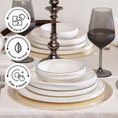 Karaca Red Carpet Collection Streamline Sunset Porselen 59 Parça 12 Kişilik Yemek Takımı Gold - 2