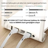 MN6 M112GM15 Metre Cat7 Flat Kablo/10GBPS-600MHZ-RoHs Sertifikalı/Cat7 Ethernet Kablosu - 6