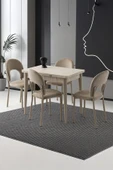Yanlardan Açılır Yakamoz 90x60 cm Sidon Masa 4 Adet Ay Sandalye - 1
