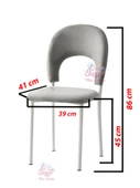 Yanlardan Açılır Yakamoz 90x60 cm Ceviz Masa 4 Adet Ay Sandalye - 5