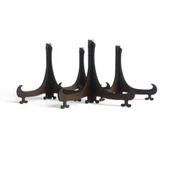 Tabak ve Süs Levhaları Antik Kesim Gerçek Ahşap 4'lü Tabak Teşhir Ayağı 13x11 - 2
