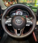 DİKİŞLİ DİREKSİYON KILIFI SİYAH DERİ NOKTALI DERİ SİYAH DİKİŞLİ MAZDA CX-3 İÇİN - 1