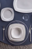 Square Bone Deren 60 Parça 12 Kişilik Yemek Takımı - 1