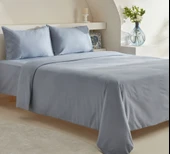 Karaca Home Sion %100 Pamuk Jakarlı Saten King Size Nevresim Takımı Mavi - 2
