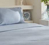Karaca Home Sion %100 Pamuk Jakarlı Saten King Size Nevresim Takımı Mavi - 3