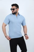 Polo Yaka Kısa Kol Erkek Örme Triko Tişört - 11