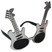 Gümüş Renk Gitar Şekilli Parti Gözlüğü - 1