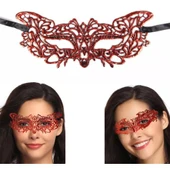 Kırmızı Dantel Masquerade Maskesi 9 No - 1