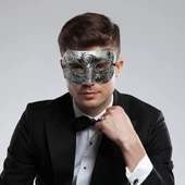 Gümüş Renk Antik Tarz Balo Maskesi thumbnail 3