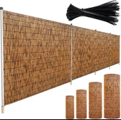 Doğal Kamış Hasır Çit 1m X 5m Doğal Bambu -bahçe Çiti - Gölgelik Hasır -tavan Dekorasyon - 6