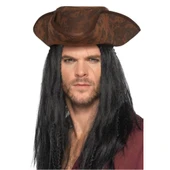 Siyah Saçlı Kaptan Korsan Şapkası thumbnail 2