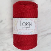 Loren Polyester Soft Macrame Koyu Kırmızı El Örgü İpi - Lm020 - 34433 - 1