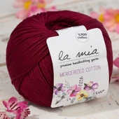 La Mia Mercerized Cotton Bordo El Örgü İpi - 23 - 33596 thumbnail 1