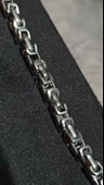 Gümüş Renk, Modern Halkalı Paslanmaz Çelik Erkek Bileklik 22 cm - 4