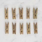 Loren Crafts 10 Lu Altın Renk Mini Mandal - 1