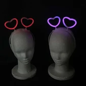 Glow Stick Karanlıkta Yanan Fosforlu Kalp Taç 12 Adet - 3