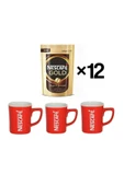 Nescafe Gold - 200 Gr Paket X 12 Adet + 3 Adet Bardak - 1