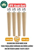 DEKOR MOBİLYACIM DEKOR DESING Ahşap Sehpa Masa Ayağı Ayakları M8 Civatalı 20 Cm Bağlantı Aparatlı 8'li Set - 1