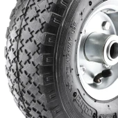 El Arabası Yük Taşıma Tekeri Siboplu Bilyeli Rulmanlı Havalı Dublex 260x80 mm Çelik Jant Tekerlek - 3