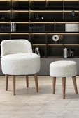DEKOR MOBİLYACIM PUFFY Çay Seti Berjer Ve Puf Takımı (SALON, OFİS, BALKON) - Tekli Takım - 1