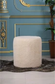 DEKOR MOBİLYACIM DUBLİN PELUŞ KREM ÇOK AMAÇLI PUF KOLTUK - 3
