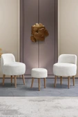 DEKOR MOBİLYACIM PUFFY Çay Seti Berjer Ve Puf Takımı (SALON, OFİS, BALKON) - 2'li Takım - 1