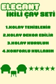 DEKOR MOBİLYACIM Elegant Comfort Tarçın Rengi Çay Seti Ve Peluş Ikili Berjer & Puf Takımı - 3'lü Set - 4