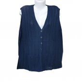 Battal Boy Sıfır Kol Örgü Model Kadın Triko Hırka - 3