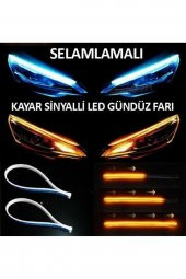 Peugeot 307 Far İçi Üstü Kayar Sinyalli Gündüz Ledi Far Kaşı 45 cm 2 adet - 2