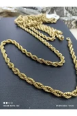 GERÇEĞİNDEN FARKSIZ 120 CM 6 MM ZİNCİR YÜKSEK KALİTE ALTIN KAPLAMA KADIN KOLYE - 1