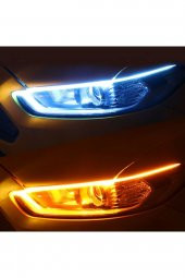 Honda Civic Far İçi Üstü Kayar Sinyalli Gündüz Ledi Far Kaşı 45 cm 2 adet - 4