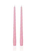 The Mia Burgu Şamdan Mumu 2li Set Blush 29 cm - 1