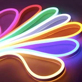 Neon LED şerit 5metre Pembe LED zincir bandı hortum esnek dekoratif aydınlatma ışık 12V 10W - 12