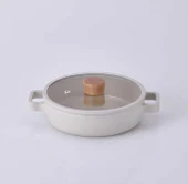 Neoflam Döküm Kapaklı Sahan Fika 20cm Bej - 1