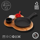 Lava Sahan Yuvarlak Ahşap Stand Siyah Mat 16 Cm Eco K44 - 2
