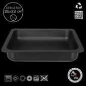 Lava Servis Tepsisi 35 X 32 Cm Siyah thumbnail 2