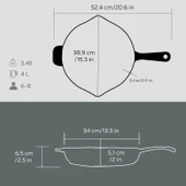 Lava Kızartma Tavası Yuvarlak Siyah Mat 34 Cm Eco - 5