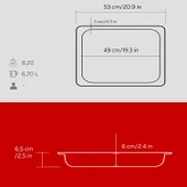 Lava Servis Tepsisi 53 X 32 Cm Mavi thumbnail 3
