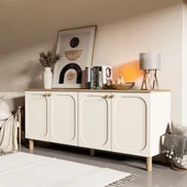 1700 Monza 180 Cm (Membran MDF Kapaklı) Bohem Konsol Sepet-Beyaz - 1