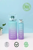 Miomi Su Matarası 2’li Motivasyonel Sporcu Su Matarası Seti 2lt Ve 0,9lt Bpa Free - 1