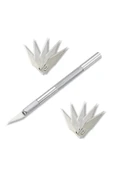 Proskit Metal Neşter Bıçak Onarım El Aleti Hobi Maket Bıçağı Neşter Bisturi Tipi Gümüş - 1