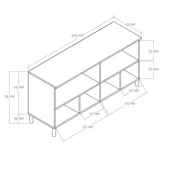 1700 Monza 180 Cm (Membran MDF Kapaklı) Bohem Konsol Sepet-Beyaz - 2