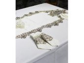 Fransız Güpürlü Kelebek Masa Örtüsü Takımı 26 Parça Krem Gold thumbnail 3