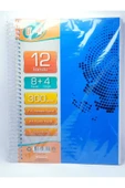 Zersan U4 8+4 Bölümlü 300 Yaprak A4 Sipralli Ayraçlı Defter 8 Kareli 4 Çizgili Çoklu Defter - 1