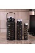 suluk plastik 3’lü Motivasyonel Su Matarası, 2 Litre 750 Ml 300 Ml BPA İçermez Suluk (Pipetli ve Sticker Hediyeli) - 3