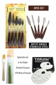 Esmay 5 Li Metal Spatula Seti Zemin Fırçası Boya Fırçası Akrilik Yağlı Boya Hobi Çalışmalar - 1