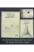 KIRTASİYEM Tigra Art Eskiz Defteri Seti Görseldeki 100'er Sayfa A4 A5 A6 Krem Renk Kağıt Çizim Defteri Seti - 1