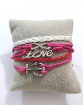 Love Sonsuzluk Çapa Ayarlanabilir İp Bileklik - 1